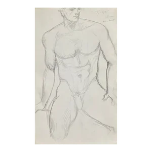 1995 James Bone Drawing of Nude Dancer
