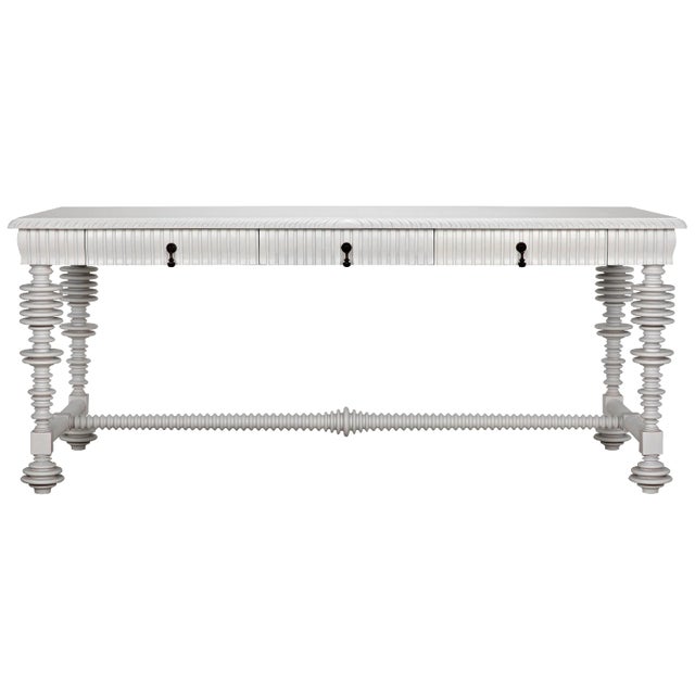 NOIR Portuguese Desk, Solid White For Sale