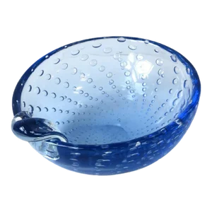 Italian Murano Blue Art Glass Bowl or Ashtray