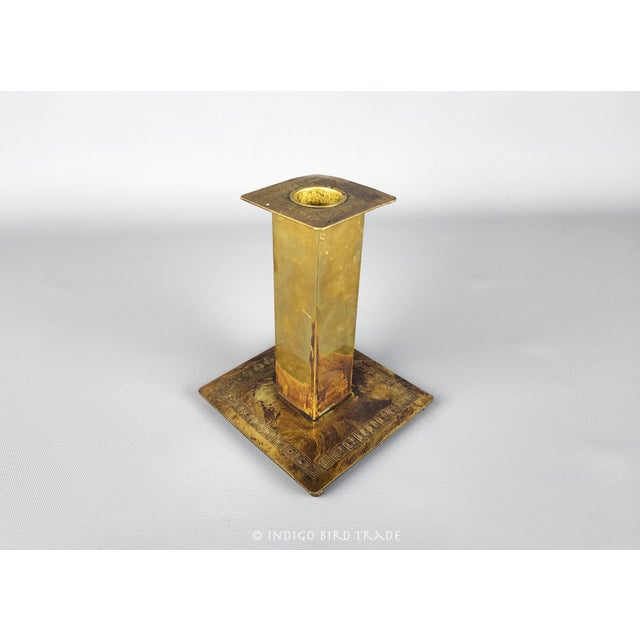 19th Century Antique Chamberstick Candle Holder Greek Motif by Bradley & Hubbard This beautiful candle holder is made from...