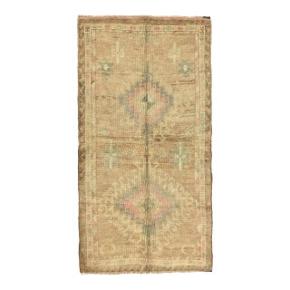 Mid 20th Century Mid 20th Century Washed Out Vintage Turkish Kars Rug For Sale