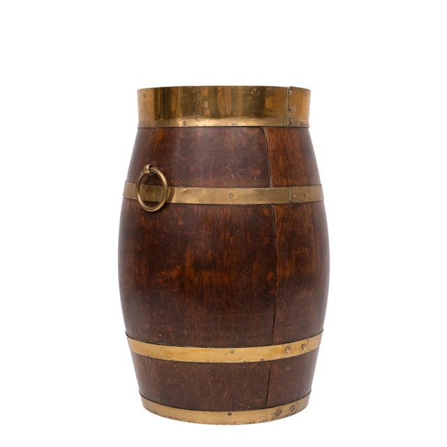Antique Dutch Coopered Hallway Barrel in Oak, 1900 For Sale - Image 3 of 8