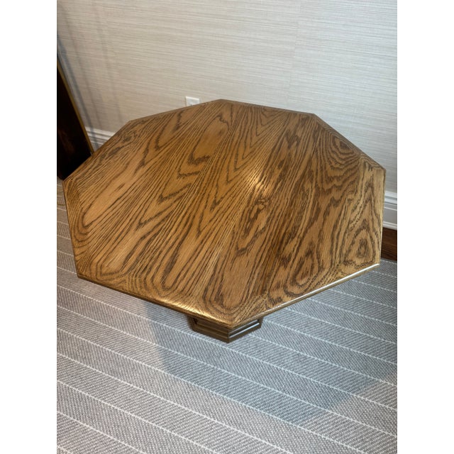 Brown Jasper Furniture Craft Table - Arts & Crafts Octagonal Oak Side Table - Michael S Smith For Sale - Image 8 of 16