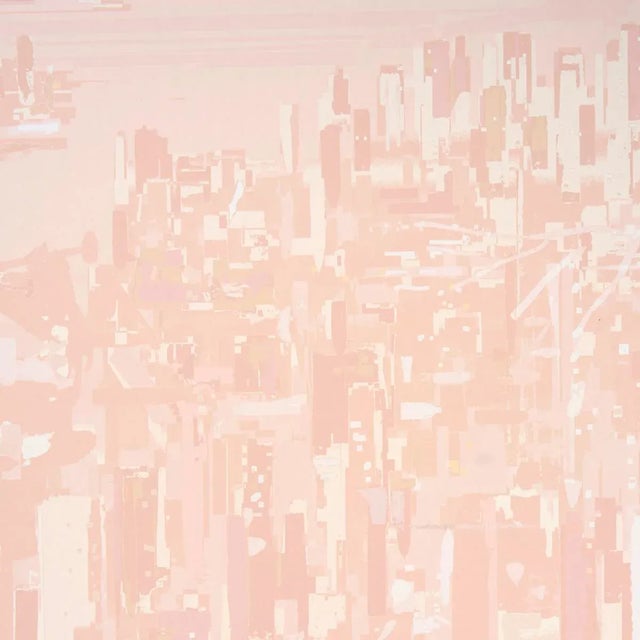 Contemporary Schumacher x The New Yorker Pascal Campion's New York Skyline Wallpaper In Blush For Sale - Image 3 of 6