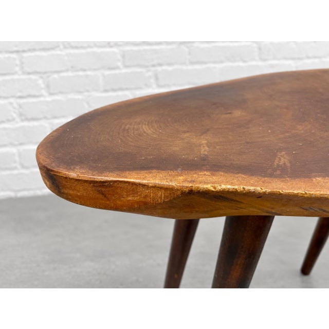 Signed Roy Sheldon Live Edge Stool Side Table, Vermont 1972, American Studio Craft, C. 1972 For Sale - Image 10 of 12