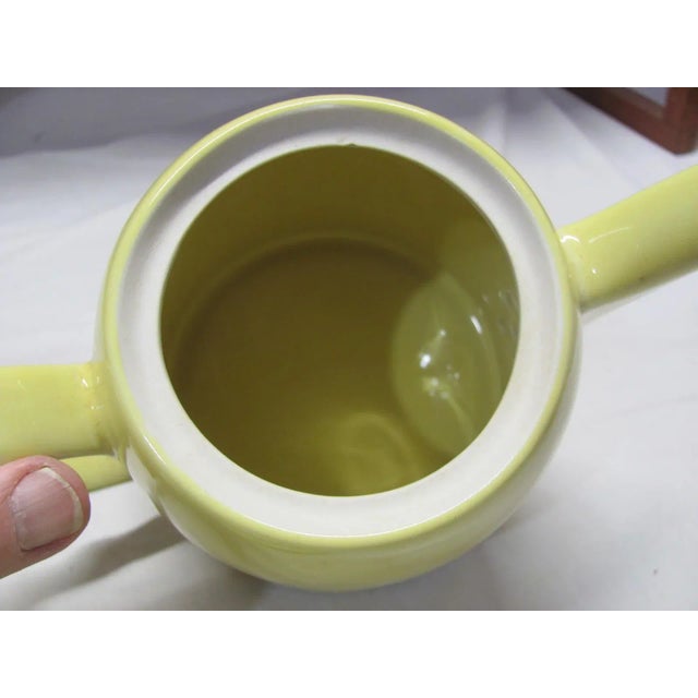 Metal 1940s Mid-Century Modern Hall China Pottery Yellow Teapot and Aluminum Cozy For Sale - Image 7 of 12