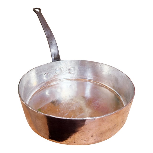 Antique French Gaillard Copper Pan From CGT French Line Oceanliner For Sale