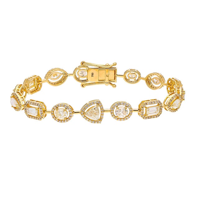 Natural Diamond Bracelet with 6.13cts Diamond in 18k Gold For Sale - Image 4 of 18