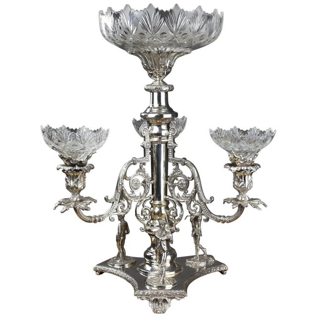 Antique Silver Plate Golfing Candelabra Centrepiece, 1890s For Sale - Image 9 of 9