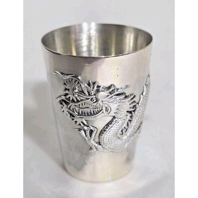 Antique Late 19th Century Chinese Export Silver Beaker from Tuck Chang & Co. For Sale - Image 4 of 18