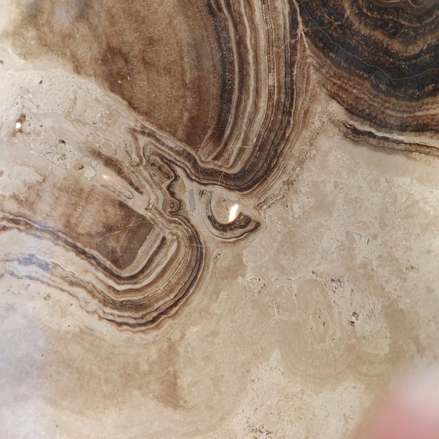 Beige Organic Modern Brown and Beige Onyx Bowl For Sale - Image 8 of 9