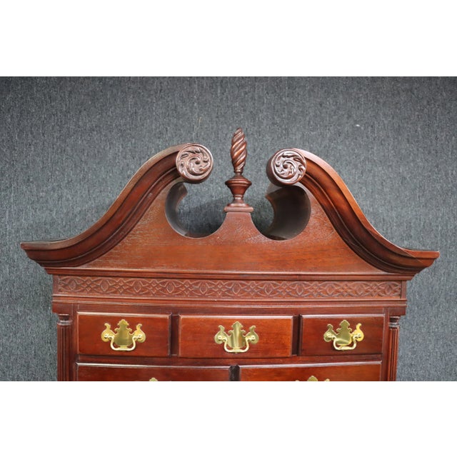 Thomasville Chippendale Style Mahogany Carved Blockfront Chest on Chest For Sale - Image 9 of 10