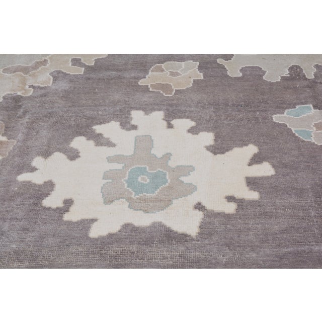 Contemporary 1990s Turkish Oushak Hand Knotted Rug With Organic Wool and Soft Texture,10'6"X14'6" For Sale - Image 3 of 7