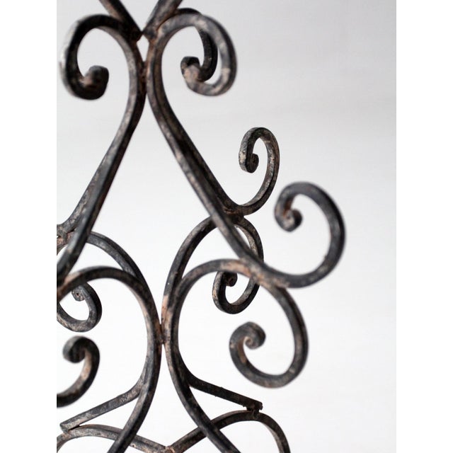 Vintage Scrollwork Iron Candle Stand For Sale - Image 16 of 17