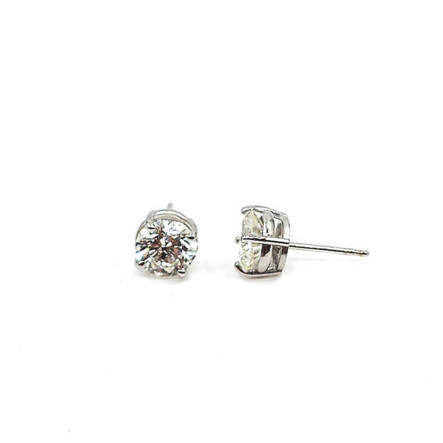2.03 Ct Diamond Stud Earrings - 2 Pieces For Sale - Image 4 of 4