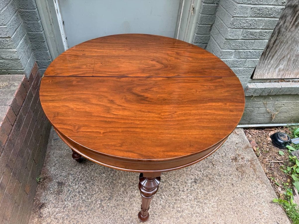 Antique Louis Philippe Style Flip Top /Folding Top Demi Lune