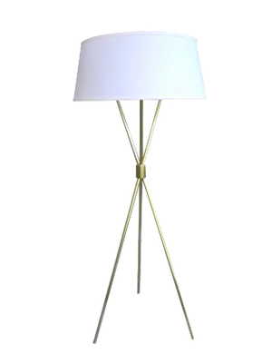 Mid-Century Brass Tripod Floor Lamp by Th Robsjohn Gibbings for Hansen Lighting