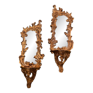 Louis XV Asymmetrical Wall Sconce Shelf - a Pair