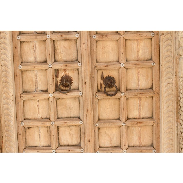 Massive Heavily Carved Antique Thar Desert Entrance Door For Sale - Image 16 of 16