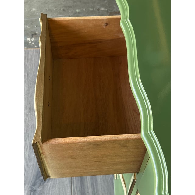 Late 20th Century French Provincial Green Lacquered Dresser of Nine Drawers For Sale - Image 14 of 14