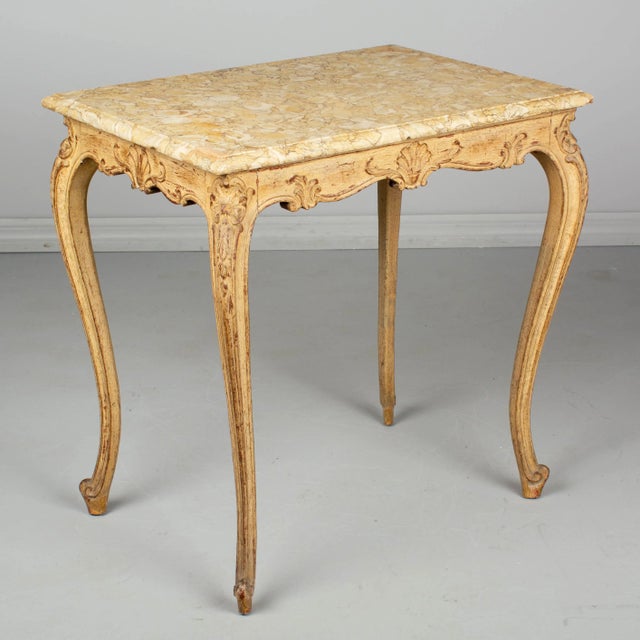 1920s French Louis XV Style Marble Top Table For Sale - Image 11 of 11