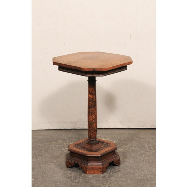 English Wooden Pedestal End Table, 19th C. For Sale - Image 11 of 12