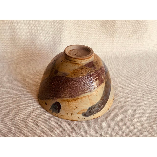 Ceramic Hand-Painted Stoneware Bowl With Copper Glaze For Sale - Image 7 of 12