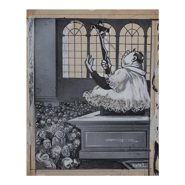 Gabriele Galantara - Back Cover of L'asino - Artwork - 1909 For Sale