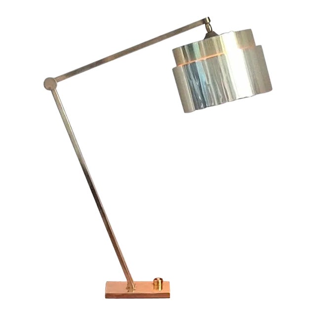 Italian Architectural Desk Brass Lamp For Sale