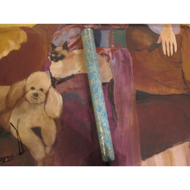 Vintage 1970s Metallic With Blue Green Motif Wallpaper For Sale - Image 9 of 13