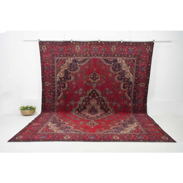 Vintage Persian Hand-Knotted area rug is a semi-antique vintage area rug. The '70s Eastern region of Persia's unique rug...