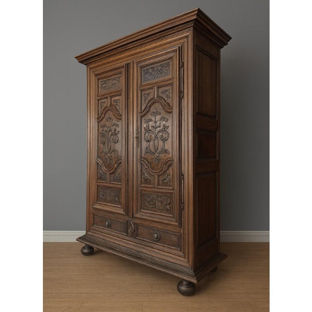 Louis XIII Carved Oak Cabinet For Sale - Image 6 of 6