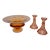 Depression Era Pink Elegant Glass Set: Etched Footed Console Bowl & Candlesticks For Sale