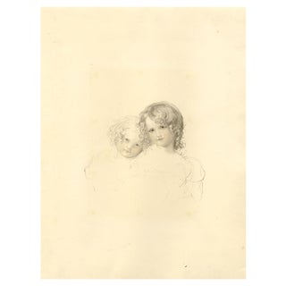 After Sir Thomas Lawrence, The Calmady Children, 1833, Wash Drawing For Sale