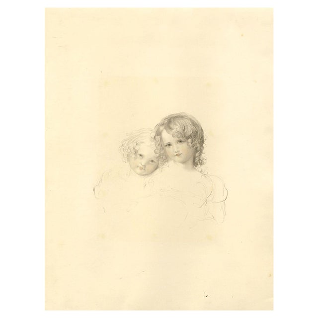 After Sir Thomas Lawrence, The Calmady Children, 1833, Wash Drawing For Sale