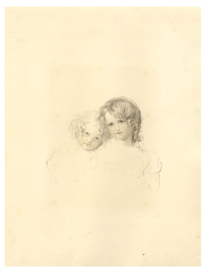 After Sir Thomas Lawrence, The Calmady Children, 1833, Wash Drawing