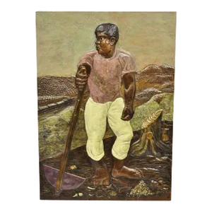 Alma Ibacache 3d Debossed Painted Copper Metal Wall Art Brazilian Lumberjack