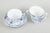 Royal Copenhagen Blue Fluted Half Lace coffee cups with saucers, set of four. Coffee cups with matching saucers in...