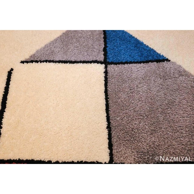 Beautiful Square Size Vintage Modernist Scandinavian Mondrian Design Rug, Country of Origin / Rug Type: Scandinavia, Circa...