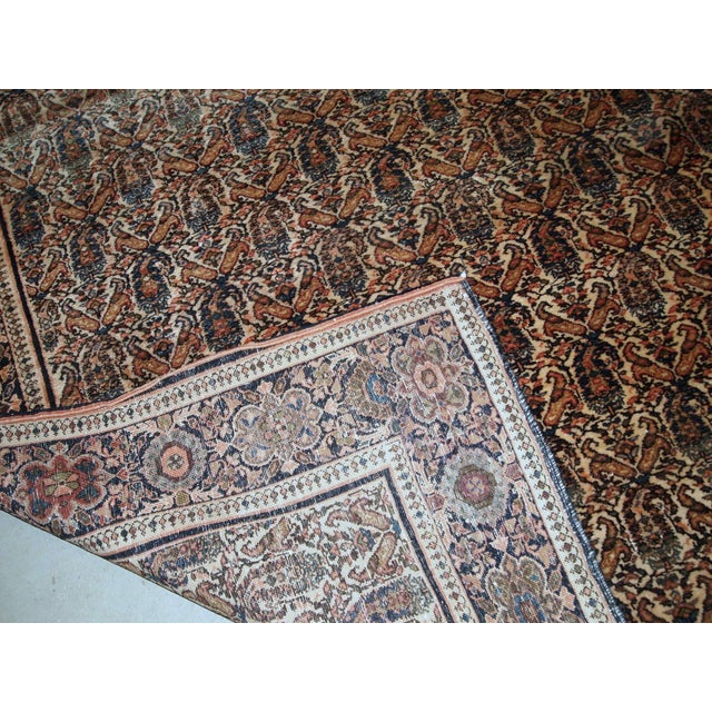 Textile 1900s, Handmade Antique Persian Farahan Rug 4.2' X 6.3' For Sale - Image 7 of 7