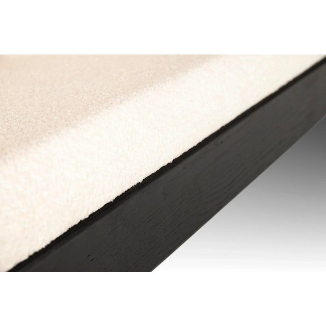 1970s White Bouclé Four Seat Ebonized Barrel Back Sofa For Sale - Image 10 of 12