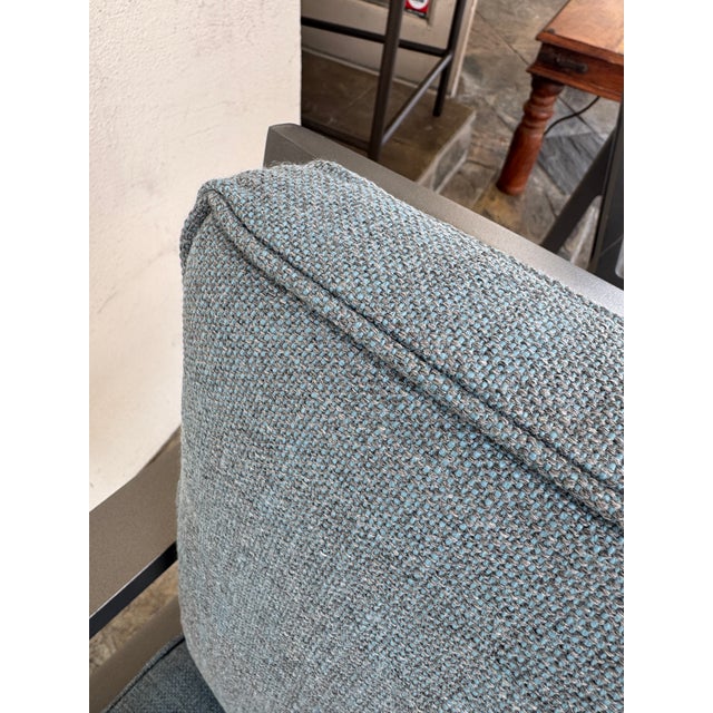 Metal Restoration Hardware Rhodes Aluminum Outdoor Dining Armchairs, Pair For Sale - Image 7 of 12