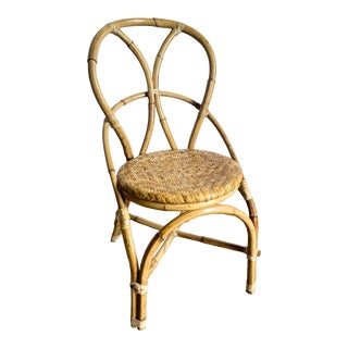 Bamboo Wicker Rattan Side Chair For Sale