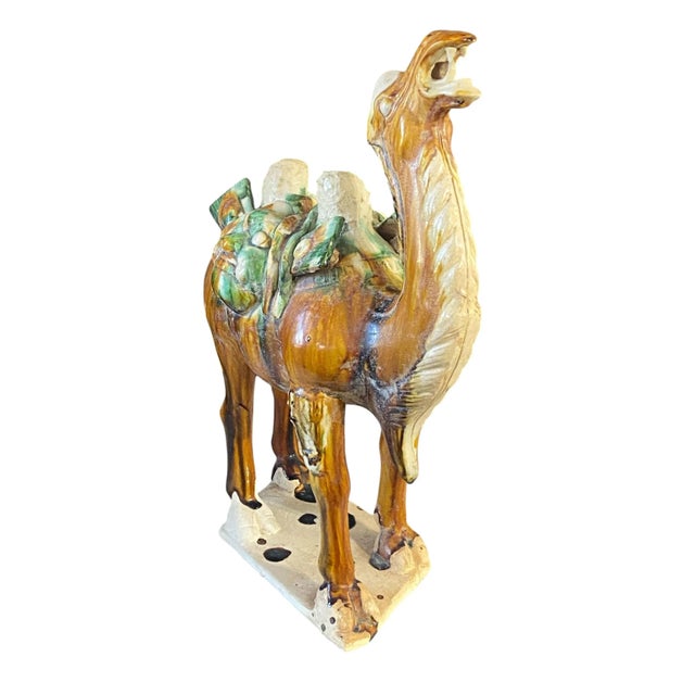 Chinese Vintage Chinese Tang-Style Sancai Terra Cotta Camel 18" H For Sale - Image 3 of 9