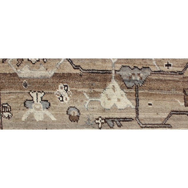 Brown Turkish Oushak Rug in Natural Wool Color by Keivan Woven Arts 8'11 X 11'10 For Sale - Image 8 of 13