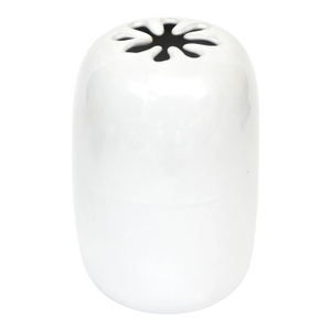 Vintage David Gill Bennington White Ceramic Vessel, Vase or Object With Flower Design