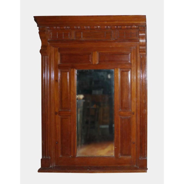 Antique Overmantel Mirror For Sale - Image 4 of 5