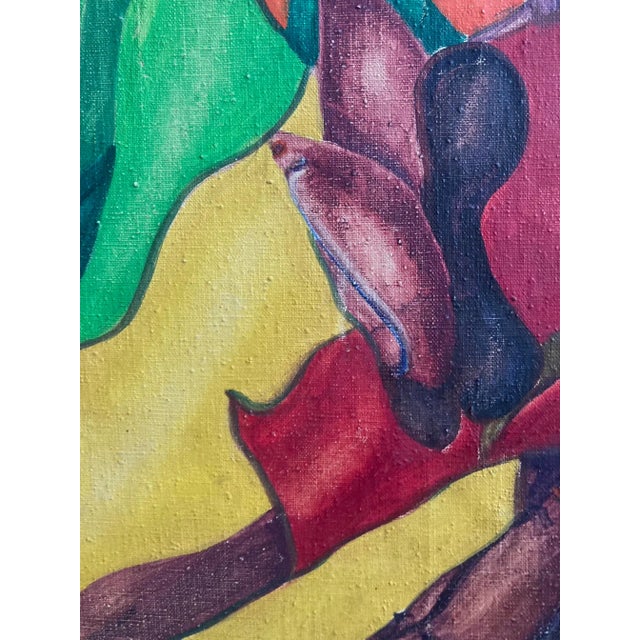 1960s Original Afred John Rogoway Attributed Oil Canvas Modern Surrealist Painting For Sale - Image 5 of 9