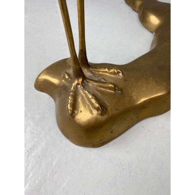 Metal Brass Bonsai Tree & Cane Bird Side Table by Willy Daro, Belgium, 1970s For Sale - Image 7 of 16