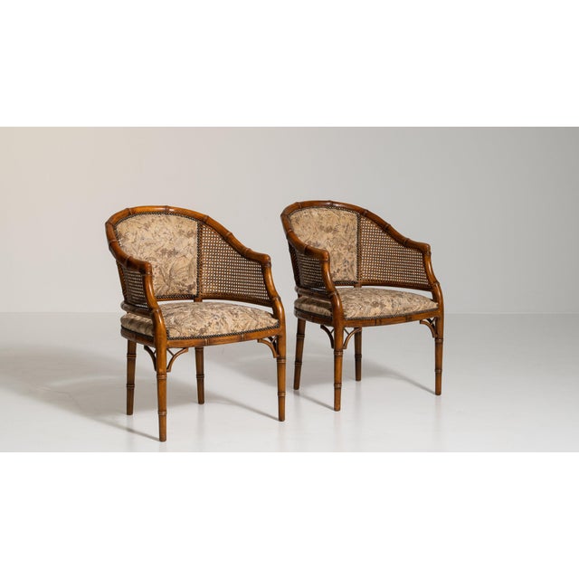 Mid 20th Century France Hollywood Regency Brown Wood Armchair For Sale - Image 9 of 11